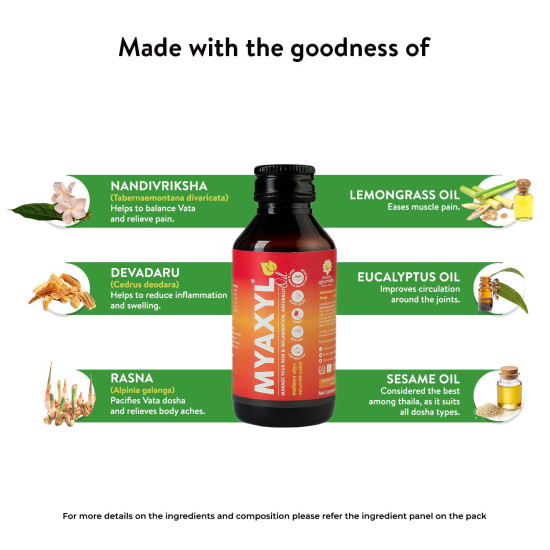 Kerala Ayurveda Myaxyl Ayurvedic Pain Relief Oil - Dual Action Formula