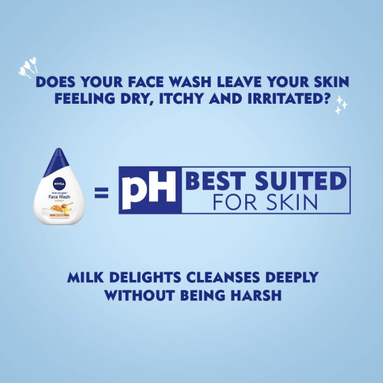 NIVEA Milk Delights Face Wash Moisturizing Honey - For Dry Skin