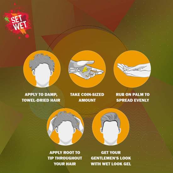 Set Wet Daily Hair Styling Gel for Men - Wet Look & Pro Vitamin B5