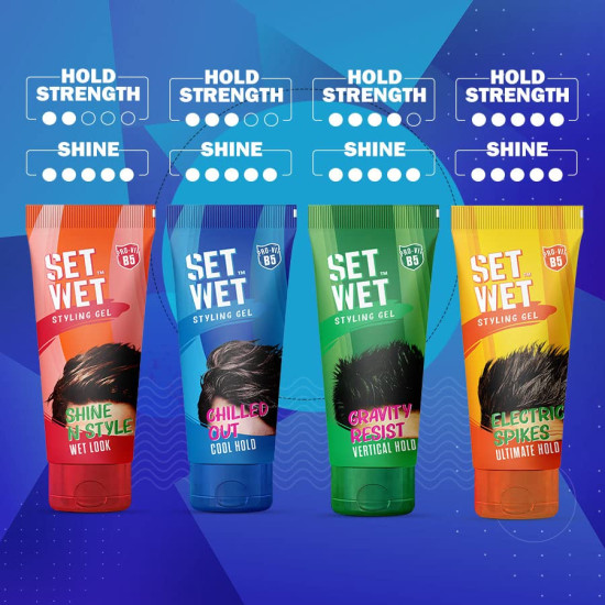 Set Wet Styling Hair Gel for Men - Casually Cool, Medium Hold & High Shine