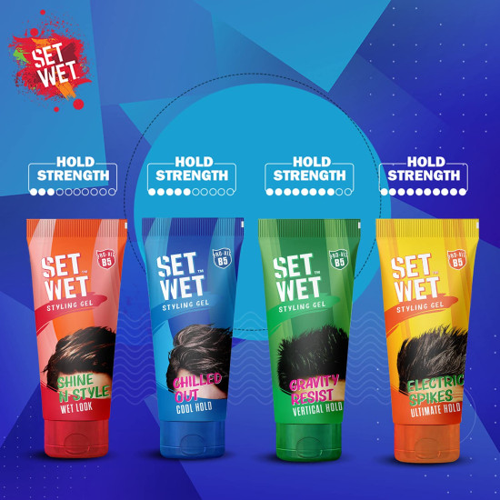 Set Wet Styling Hair Gel for Men - Casually Cool, Medium Hold & High Shine