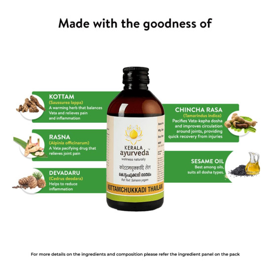 Kerala Ayurveda Kottamchukkadi Thailam 200 ML - Pain Relief Oil for Joint Swelling