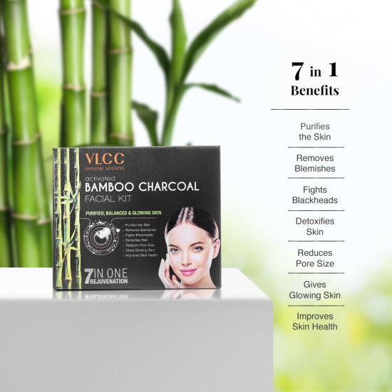 VLCC Activated Bamboo Charcoal Facial Kit - Purified & Glowing Skin