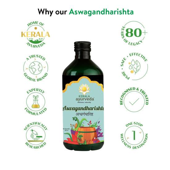 Kerala Ayurveda Aswagandharishta 450 ml - Herbal Energy Booster Kerala Ayurveda Aswagandharishta 450 ml - Herbal Energy Booster