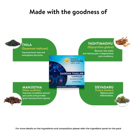 Kerala Ayurveda Gandha Thailam Capsule - For Strong and Healthy Joints