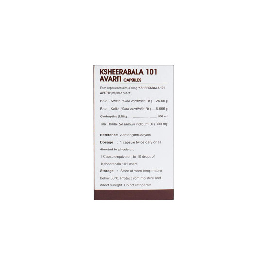 Kerala Ayurveda Ksheerabala 101 Avarti Capsule - Natural Joint Pain Relief
