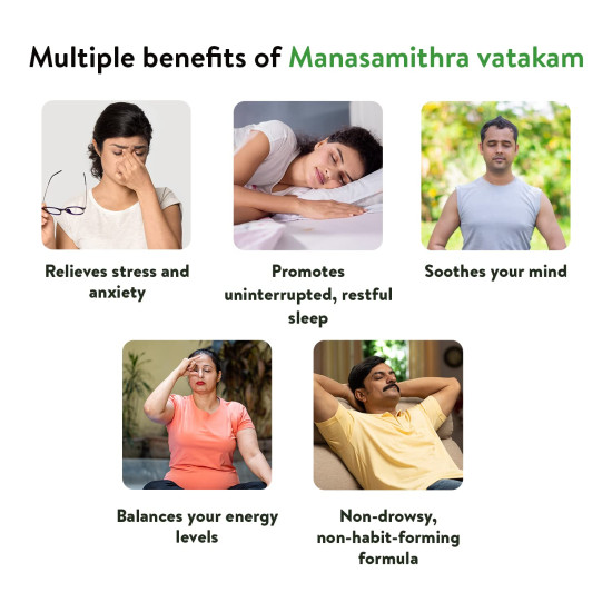 Kerala Ayurveda Manasamithravatakam - Natural Stress Relief Tablets