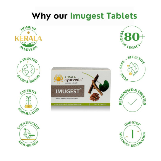 Kerala Ayurveda Imugest Tablets - Natural Immunomodulator with Aswagandha