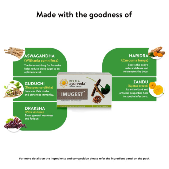 Kerala Ayurveda Imugest Tablets - Natural Immunomodulator with Aswagandha