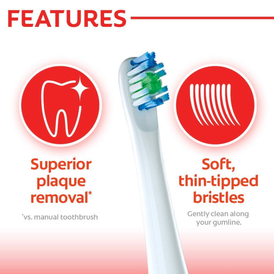 Colgate ProClinical 150 Battery Powered Electric Toothbrush Refills - Advanced Plaque Removal