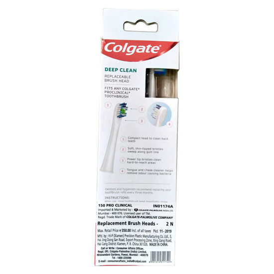 Colgate ProClinical 150 Battery Powered Electric Toothbrush Refills - Advanced Plaque Removal