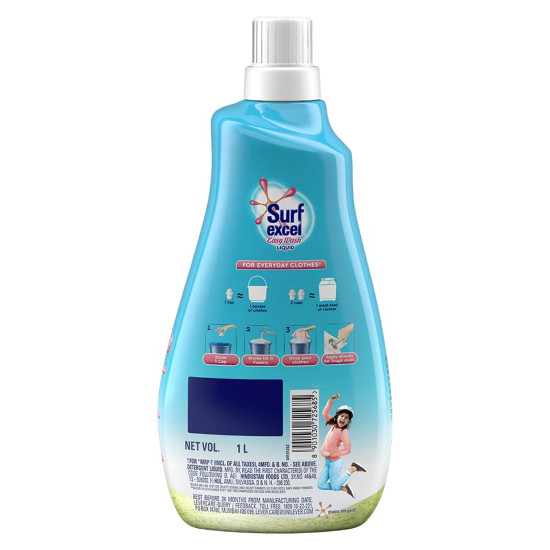 Surf Excel Easy Wash Detergent Liquid, 1L - Faster Stain Removal
