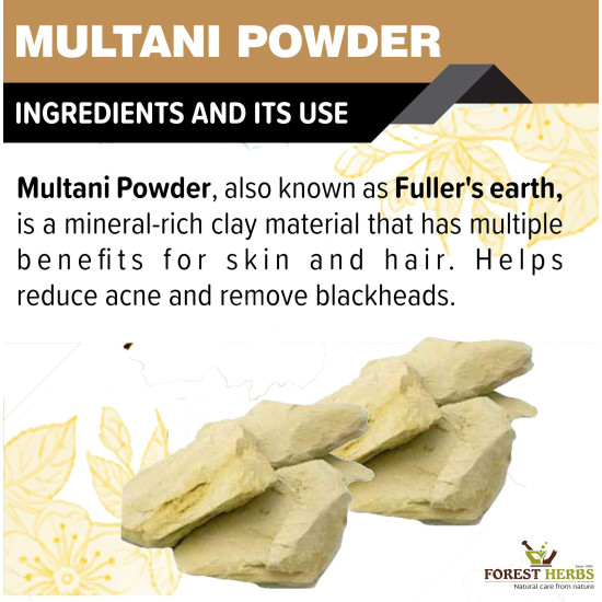 The Forest Herbs Natural Care 100% Pure Multani Mitti Powder - Exfoliating & Nourishing