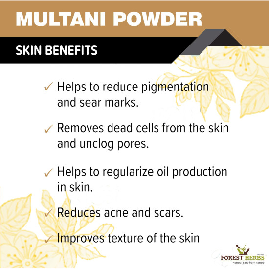 The Forest Herbs Natural Care 100% Pure Multani Mitti Powder - Exfoliating & Nourishing