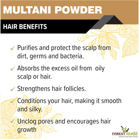 The Forest Herbs Natural Care 100% Pure Multani Mitti Powder - Exfoliating & Nourishing