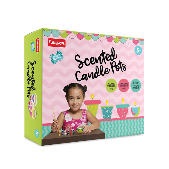 Funskool Handycrafts Scented Candle Pots - Creative Art and Craft Kit for Kids
