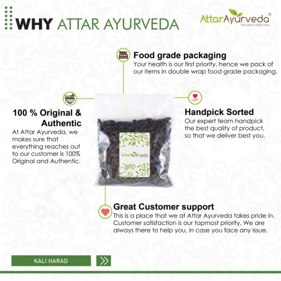 Attar Ayurveda Choti Harad - Kali Harad (250 Grams) | Dried | Whole Form | 100% Natural, No Preservatives