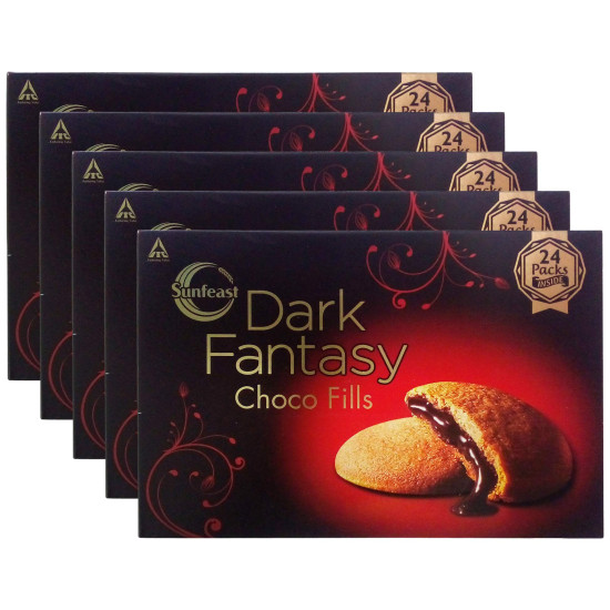 Sunfeast Dark Fantasy Biscuits - Choco Fills 300g (Pack of 5) Promo Pack