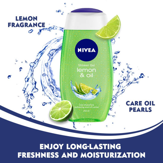 NIVEA Lemon and Oil Body Wash (Pack of 3) - Refreshing Care for Soft Skin