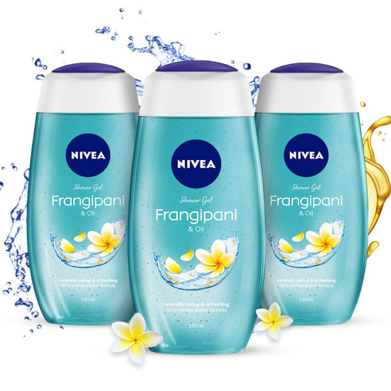 NIVEA Frangipani and Oil Body Wash - Refreshing Care Pack of 3
