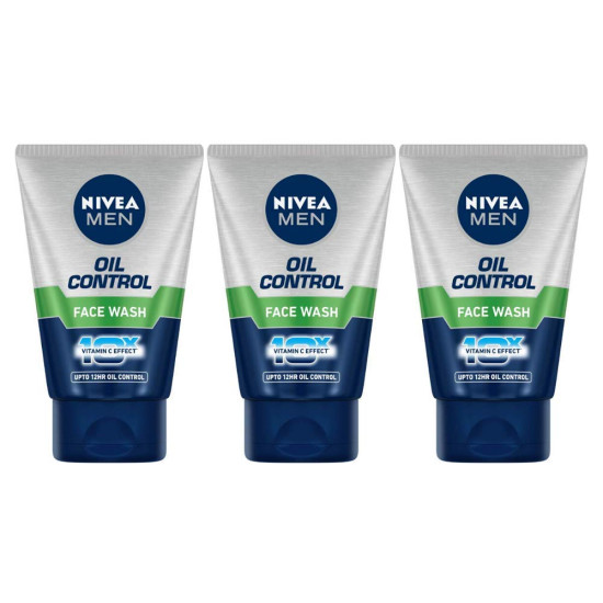 Nivea Oil Control Face Wash, 100ml (Pack of 3) - 12 Hour Oil Control