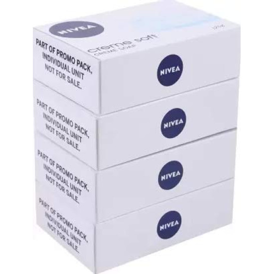 NIVEA Creme Soft Soap, 125 gm (Pack of 4) - Gentle Cleansing & Moisturizing
