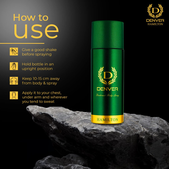 DENVER Hamilton Deo - Long Lasting Deodorant Body Spray for Men