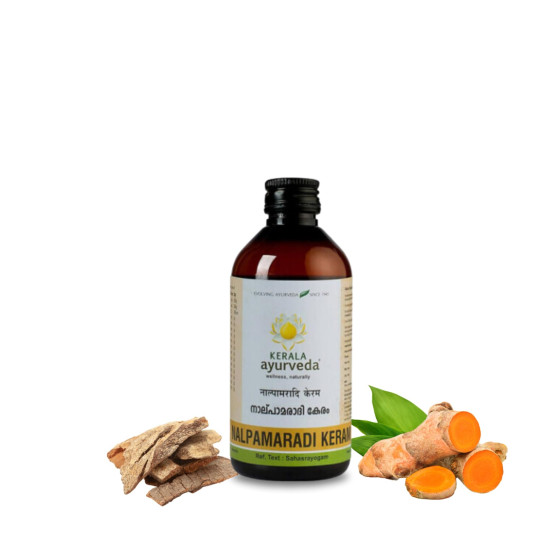 Kerala Ayurveda Nalpamaradi Keram 200ml | Face & Body Oil | Detan Oil | For All Skin Types| Suitable for All Skin Types | Removes Tan and Dark Spots | Heals Skin