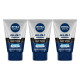 NIVEA Charcoal Face Wash, 100ml (Pack of 3) - Oil Control & Acne Reduction