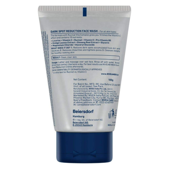 NIVEA MEN Dark Spot Reduction Face Wash - 10X Vitamin C Effect