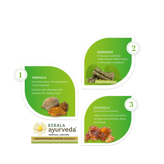 Kerala Ayurveda Kaisoravatakam Gulika - Herbal Skin Care Tablets
