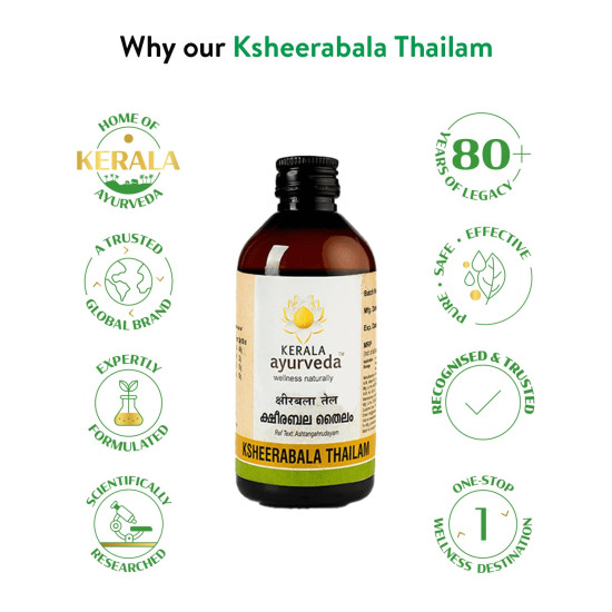 Kerala Ayurveda Ksheerabala Thailam 450ml - Herbal Sleep Promoter