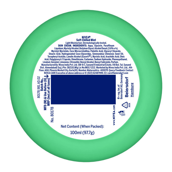 NIVEA Soft Light Moisturising Cream - Chilled Mint 100ml