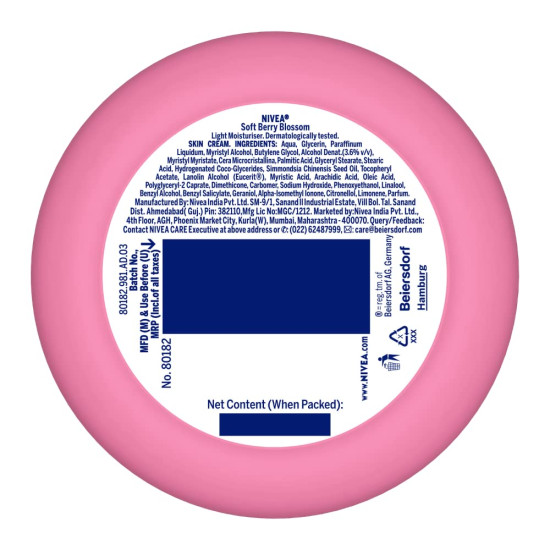 NIVEA Soft Light Moisturizer 200ml - Berry Blossom for Instant Hydration
