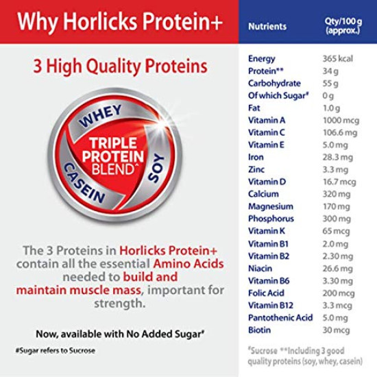 Horlicks Protein Plus Nutrition Drink - High Protein Vanilla Flavor