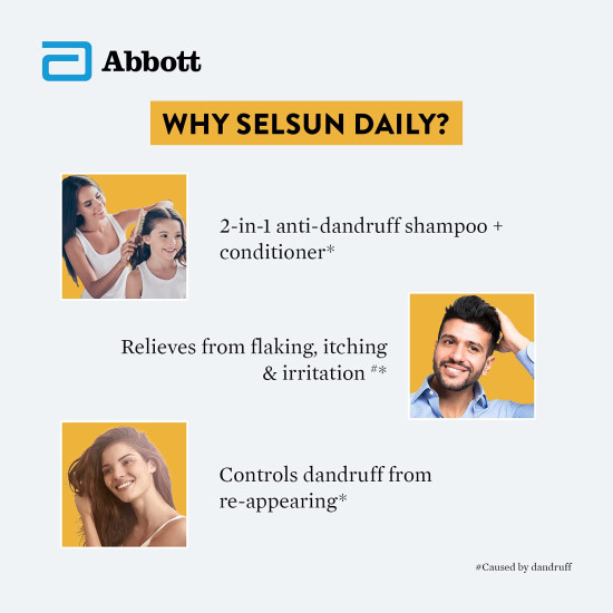 Abbott Selsun Daily Anti-Dandruff Shampoo - Sulphate-Free for Dry Scalp