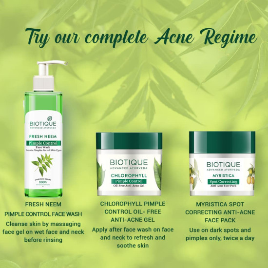 Biotique Fresh Neem Pimple Control Face Wash - Ayurvedic & Organically Pure