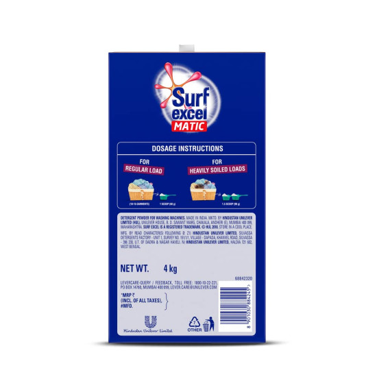 Surf Excel Matic Front Load Detergent - Tough Stain Removal