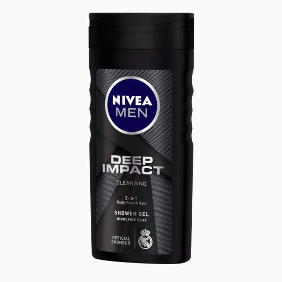 NIVEA Men Deep Impact Shower Gel - Deep Cleansing with Free Loofah