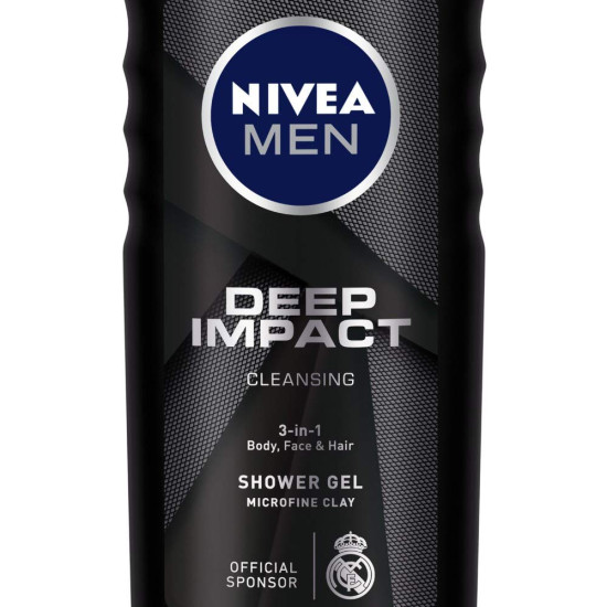 NIVEA Men Deep Impact Shower Gel - Deep Cleansing with Free Loofah