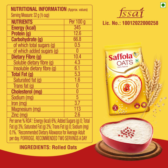 Saffola Oats - Delicious Creamy Oats for a Healthy Breakfast