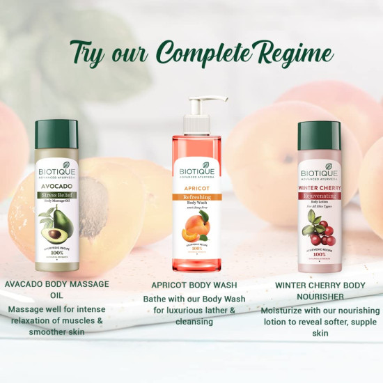 Biotique Bio Apricot Refreshing Body Wash - Keeps Skin Fresh and Clean