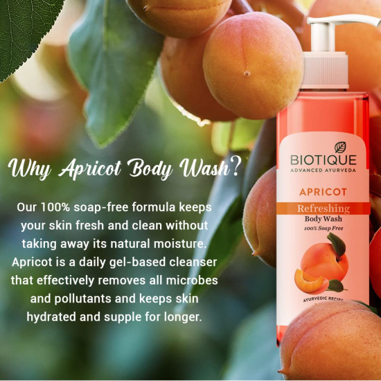 Biotique Bio Apricot Refreshing Body Wash - Keeps Skin Fresh and Clean