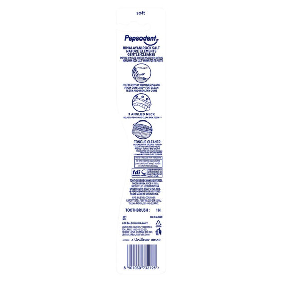 Pepsodent Himalayan Rock Salt Gentle Cleanse Tooth Brush Soft - Natural Oral Care Solution