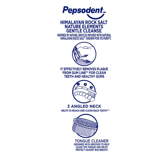 Pepsodent Himalayan Rock Salt Gentle Cleanse Tooth Brush Soft - Natural Oral Care Solution