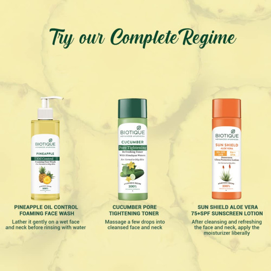 Biotique Pineapple Oil Control Foaming Face Wash - Hydrates & Revitalizes Skin