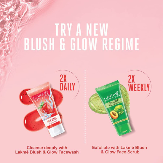 LAKMÉ Blush & Glow Strawberry Freshness Gel Face Wash - Gentle Cleansing with Real Strawberry Extracts