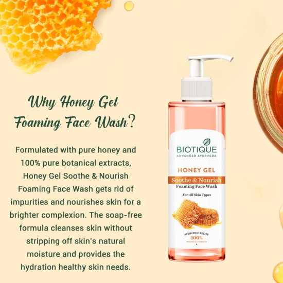 Biotique Honey Gel Face Wash - Soap-Free Hydration