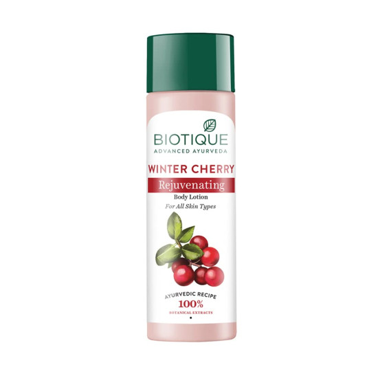 Biotique Winter Cherry Rejuvenating Body Lotion - Intense Hydration & Anti-Ageing