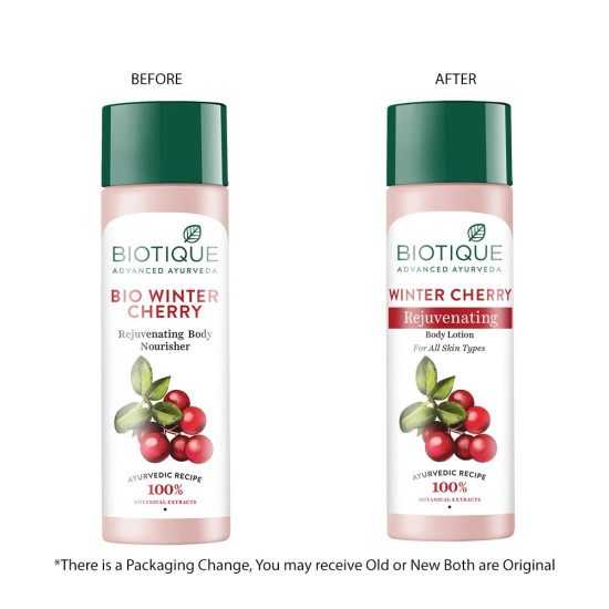 Biotique Winter Cherry Rejuvenating Body Lotion - Intense Hydration & Anti-Ageing